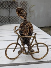 Sculpture Yves Lohe Cycliste Bronze