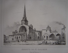 Lithographie Abbaye de Saint