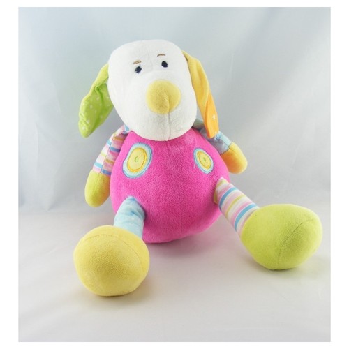 Doudou chien rose vert - , bleu