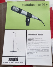 ancien semprini microphone cs 16 y  brochure technique