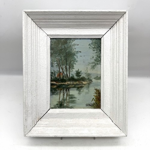 Antique tableau paysagiste - tableau,