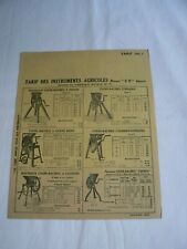 prospectus agricole  : tarif