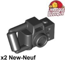 Lego 2x Minifig utensil appareil photo camera type 2 noir/black 30089b NEUF