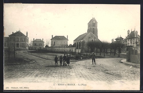 Cpa soisy école la place - cpa,