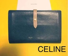 Portefeuille long grande sangle Céline bleu marine du JAPON en bon état