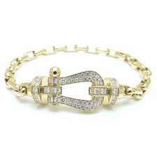 Bracelet en or jaune 18 carats et diamants FRED 0B0048-6B1106 Force 10 LM tai...