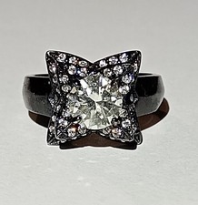 Bague argent 925 rhodié noir