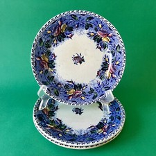 3 Assiettes à dessert anciennes Utzschneider & Cie Sarreguemines 20 cm