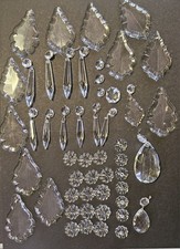 Pampilles Gouttes facettes Cristal ancienne lustre Chandelier french crystal