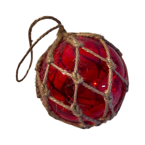 Red glass fishing buoy - red,
