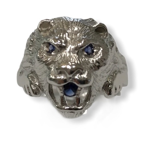 Bague tête lion argent - de,