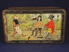 Ancienne boîte tôle Ets DEBRAY lithographiée singes illustration caricature 1920