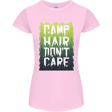 T-Shirt Femme Petite Coupe Camp Cheveux Pas De Souci Drôle Caravane Camping