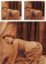 PHOTO STEREO EROTIQUE sur verre NU FEMININ 1920  risque sexy nude lesbian / 329