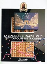 publicité Advertising 0923  1988   chocolats Lindt Champs Elysées