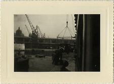 PHOTO ANCIENNE - VINTAGE SNAPSHOT - VOITURE BATEAU EMBARQUEMENT MARSEILLE - CAR