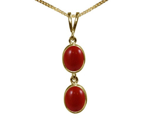 9ct jaune naturel - naturel, corail