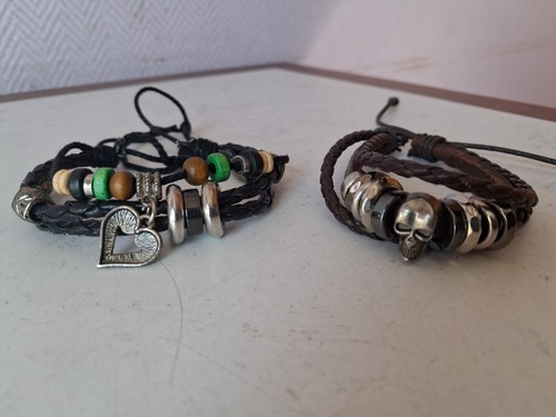 Lot bracelets cuir - 2,