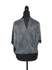 HAUT QED LONDON MC BI MATIERE NOIR/GRIS A POIS TAILLE M 38/40 TB