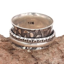 Bague toupie en argent pour