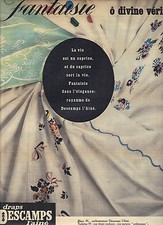 PUBLICITE ADVERTISING   1959   DESCAMPS L'AINE  draps o divine vérité