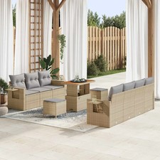 Ensemble de canapé de jardin avec coussin polyrotin Mobilier terrasse vidaXL vid