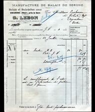 CHAROST (18) USINE de BALAIS de SORGHO & BALAYETTES COCO "PROUX / G. LEBON" 1913