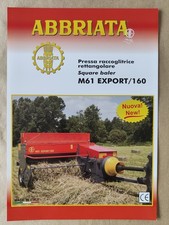 Tracteur Presse Abbriata M61 Export/160 Prospectus Brochure