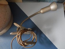 Lampe à pince, liseuse grise, métal vintage années 60 marque Massive