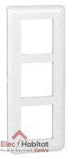 Plaque de finition verticale 3 postes spéciale rénovation Mosaic Legrand 078856