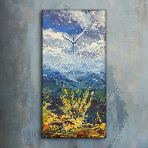 Horloge murale sur toile 30x60