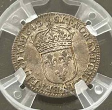 Louis XIII Douzième écu 2e poinçon de Warin 1642, Rose, Paris, MS63