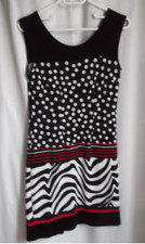 BETTY BARCLAY : magnifique et originale robe courte d'été sur fond noire T36