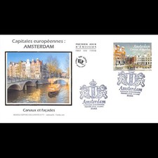 FDC soie - Capitale européenne, Amsterdam (4 env) - oblit 3/11/2016 Paris