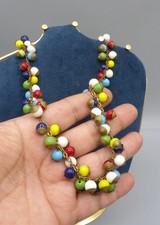Ancien Collier Art Déco Perles en Verre Bijou de Créateur - Old Necklace 1930/40