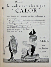 PUBLICITÉ DE PRESSE 1926 CALOR le radiateur électrique