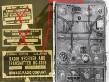 label plaque plaquette  POSTE RADIO BC 1306 HOWARD BRASS  jeep willys  us ww2