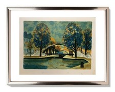 YVES GANNE (1935-2019) LITHOGRAPHIE ORIGINALE CANAL SAINT-MARTIN PARIS (245)