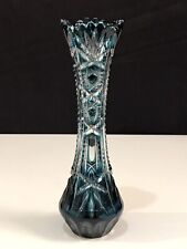 Vase bleu taillé 22 cm Cristal de Bohême