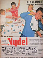 PUBLICITÉ DE PRESSE 1960 NYDEL LA NAPPE EN BELLE TOILE DU NORD - ENFANTS
