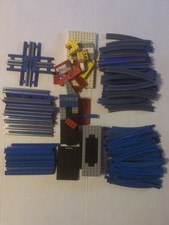 Vintage LEGO TRAIN 12V - Lot de rails bleu