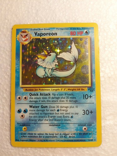 Vaporeon holo pokemon card - holo,