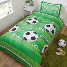 Housse De Couette Simple Goal Football Set Score Terrain But Enfants