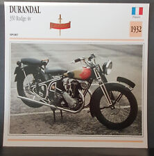 Carte moto DURANDAL 350 RUDGE