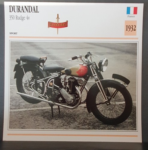 Carte moto durandal 350 rudge - moto,
