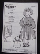 § patron MODES ET TRAVAUX 12/1991 robe pour fille et poupée Cécile