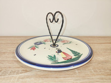Plateau Service Fromage Porcelaine HB Henriot Quimper Déco Fait Main Vintage