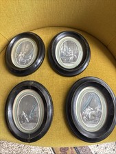 Lot De 4  cadres Miniature bois noirci 19e Antique Victorian Black Wooden Frame