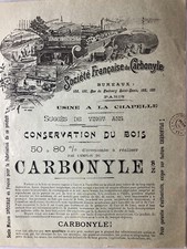 Publicité 1900 Société Française du CARBONYLE Paris Fbg St Denis 27,4 x 21,7 cm