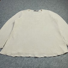 Gudrun Sjoden Pull Femme Taille XL Beige En Coton Bio